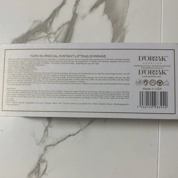 D'OR24K Prestige Non-Surgical Instant Lifting Serum NEW IN BOX